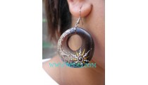 Natural Handpainting Earring Woods