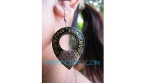 Natural Painted Wood Earring