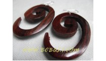 Spiral Wooden Earring