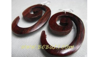 Spiral Wooden Earring