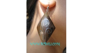Stainless Mahogany Wooden Earring