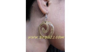 Tribal Carved Coco Earring