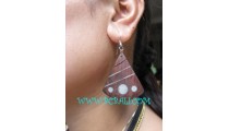 Woman Earring Wooden Mahogany