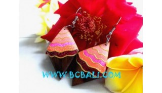 Wood Earrings Kite Motive