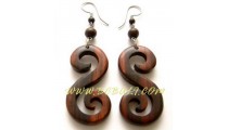 Wooden Craved Earring