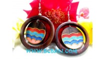 Wooden Earring Painted