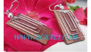 Wooden Earring With Stainless