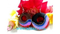 Wooden Earrings Painted