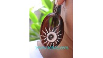 Wooden Nautilus Earring