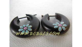 Wooden Painted Earring