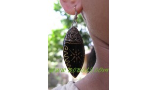 Wooden Painting Earring