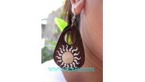 Wooden Painting Shells Earring