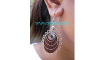 Wooden Stainless Mahogany Earring