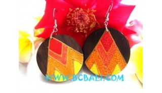 Woods Earrings Hand Paintings