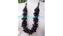 Black Wood Angela Necklaces