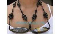 Black Wooden Painted Necklaces