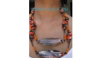 Lady Wooden Painted Necklaces