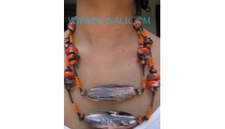 Lady Wooden Painted Necklaces