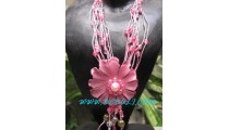 Leather Flowers Necklaces