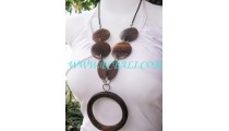 One Circle And Flat Wood Necklaces