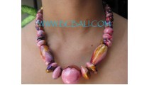 Short Wooden Painted Necklaces