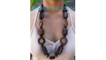 Sono Wooden And Glasses Necklace