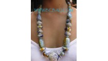 Woman Wooden Painting Necklaces