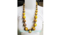 Wood Bead Necklace Painted