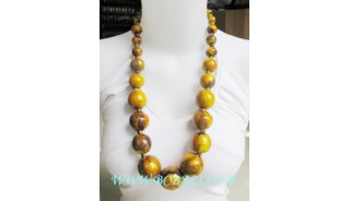 Wood Bead Necklace Painted