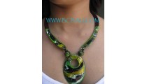 Wooden Abstract Painting Necklaces