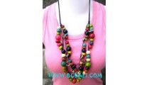 Wooden Necklaces Marbel Shape