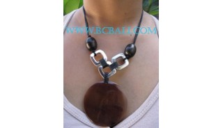 Black Shell Pendant Stainless