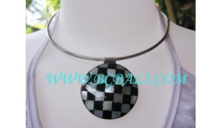 Chess Stainless Shell Choker Necklace