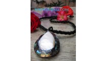 Paua Shell Resin Pendant Necklaces Beads