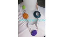 Rainbow Disc Shell Necklace