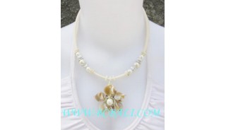 Seashell Necklace Pendants Bead Flower