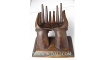 Wooden Finger Rings Double Holder