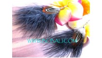 Black Painted Feather Earrings