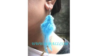 Blue Feather Earrings