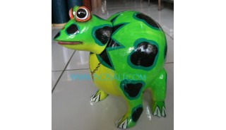 Wood Painted Frog