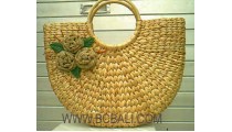 Fashion Seagrass Flower Bag