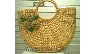 Fashion Seagrass Flower Bag