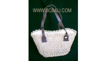 Straw Bags Leather Handle