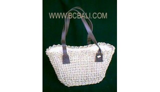 Straw Bags Leather Handle