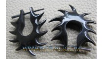 Black Earrings Horn Carving