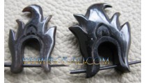 Body Earring Carved Black Horn