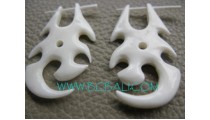 Bone Tribal Earrings Carved