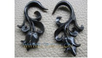 Floral Horn Carved Tribal Hooked