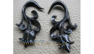 Floral Horn Carved Tribal Hooked