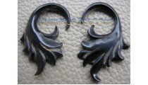 Hooks Carving Tribal Horn Earrings